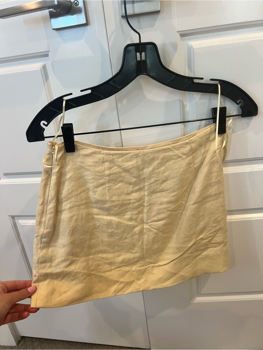 Reformation Juliet Yellow Linen Embroidered Floral Skirt Set - Picture 5 of 8